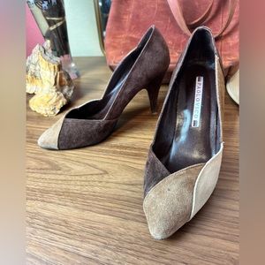 Color Block Suede and Leather Vintage Heels Unique Heels Few of a Kind Heels